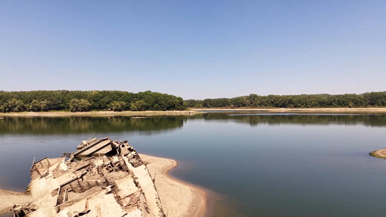 Video thumbnail for Serbia: Nazi-era shipwrecks emerge as Danube water levels fall in Serbia.