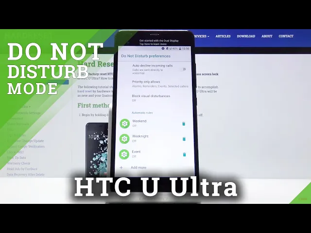 Video thumbnail for How to Mute All Sounds in HTC U Ultra - Activate DND Mode