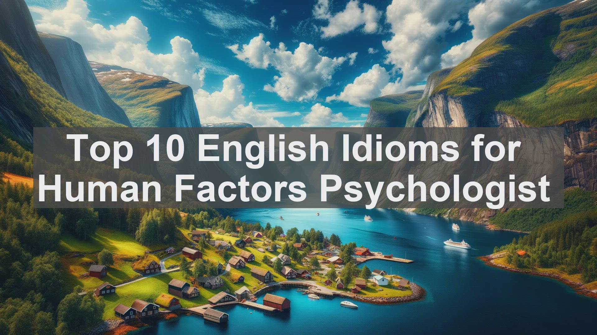 'Video thumbnail for Top 10 English Idioms for Human Factors Psychologist'