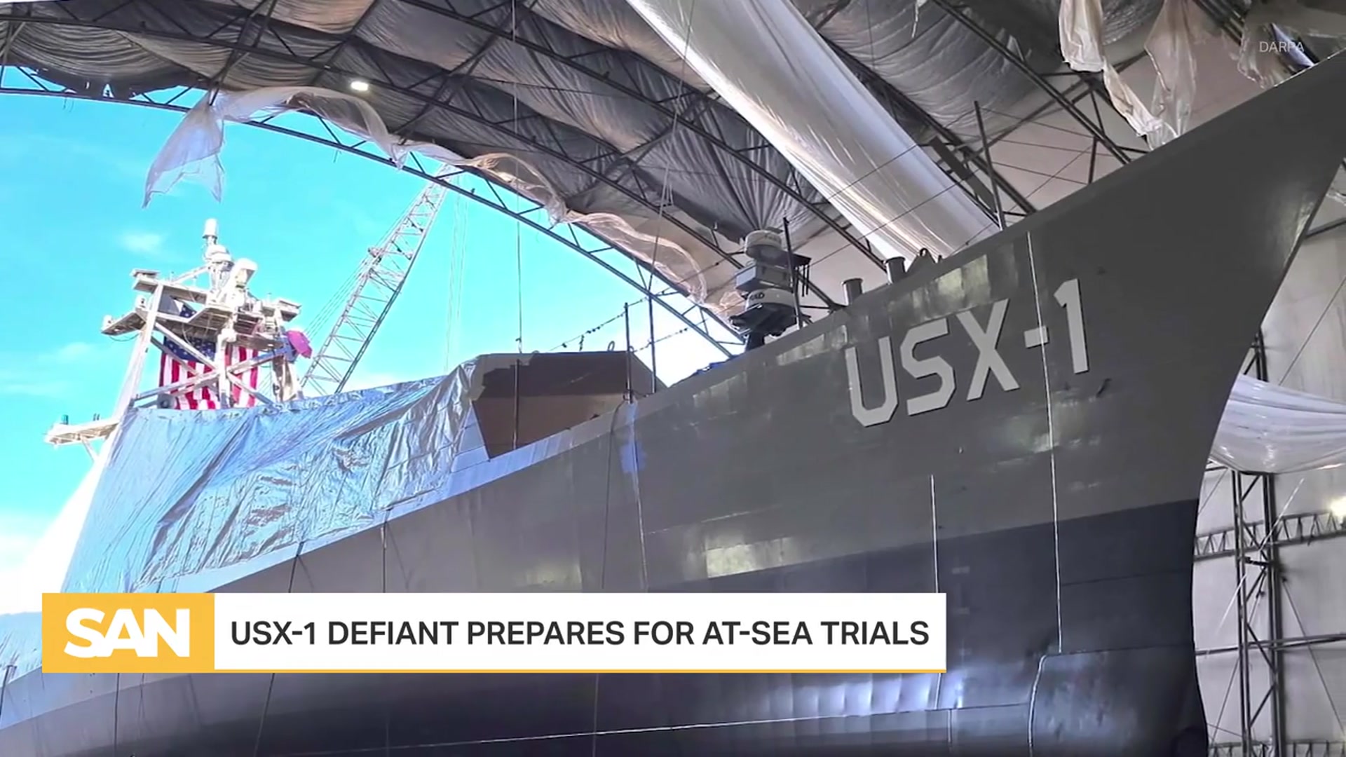 'Video thumbnail for US Navy getting Defiant: Unmanned ship highlights innovation'