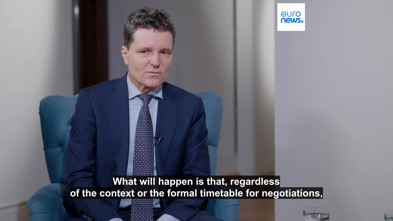 'Video thumbnail for Exclusive: Romania's President Dan pushes for Moldova and Ukraine’s EU bid, challenging Hungary'