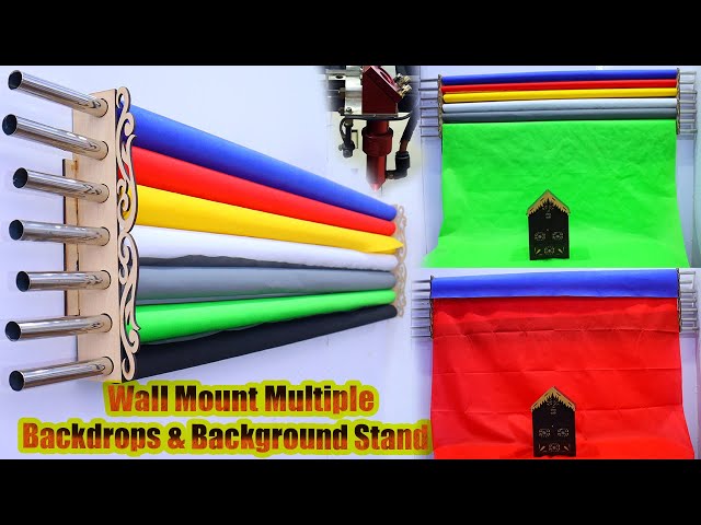 Video thumbnail for Laser Cut Wall Mounted Multiple Backgrounds Holder Stand Multiple #Backdrops Hanging Wooden #Stand