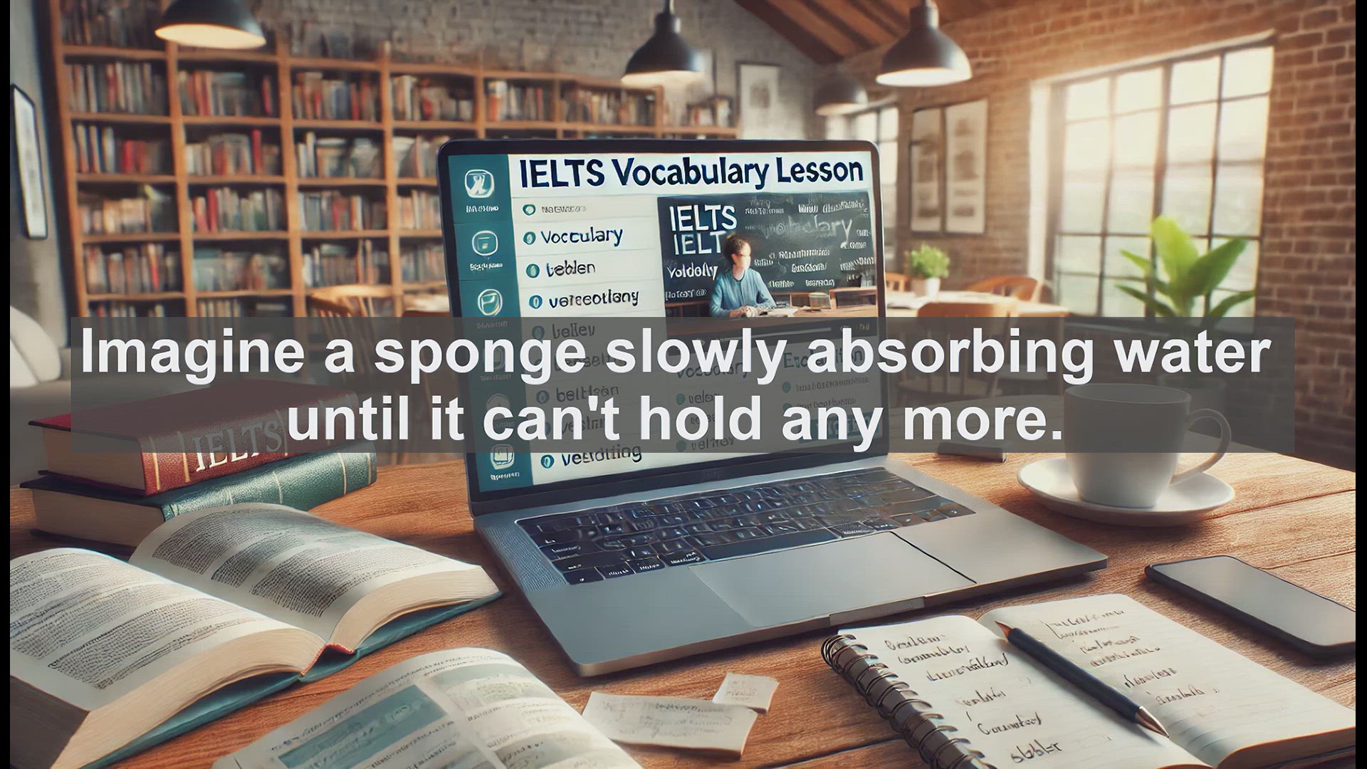 'Video thumbnail for 2000 Must Know IELTS 9.0 Vocabulary - Mastering 'Saturate': A Key Word for IELTS Success'
