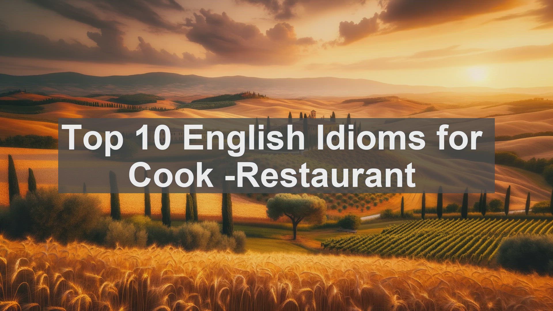 'Video thumbnail for Top 10 English Idioms for Cook Restaurant'