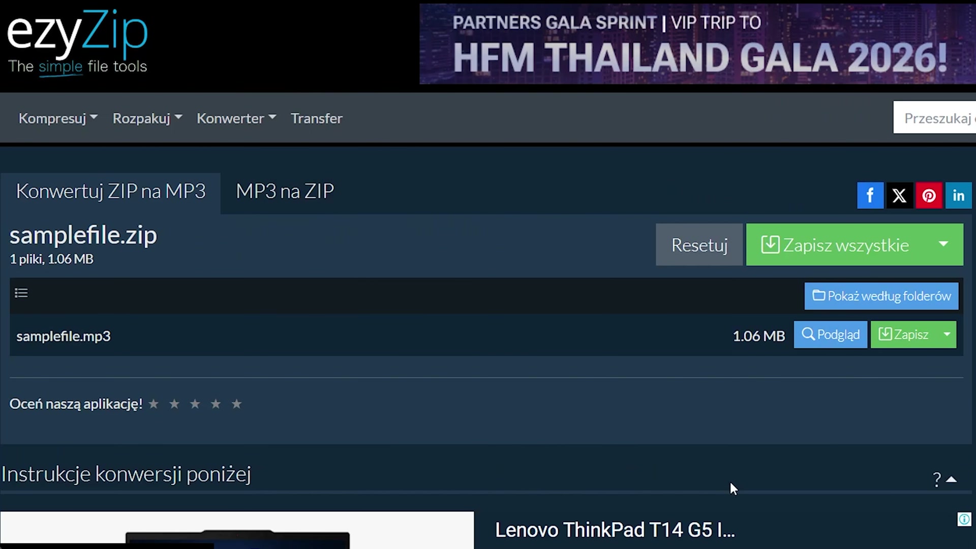 Video thumbnail for 🎵 Konwertuj ZIP do MP3 i wyodrębniaj pliki audio online – za darmo i bez oprogramowania
