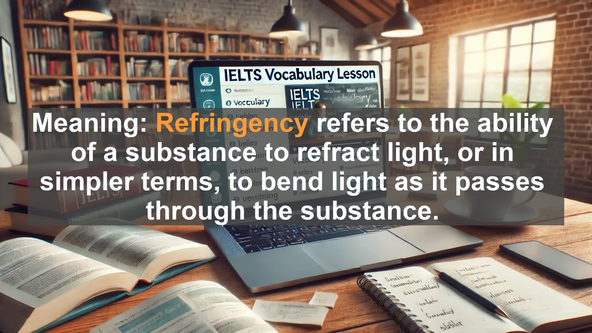 'Video thumbnail for 2000 Must Know IELTS 9.0 Vocabulary - Refringency: The Science Behind Light Bending'