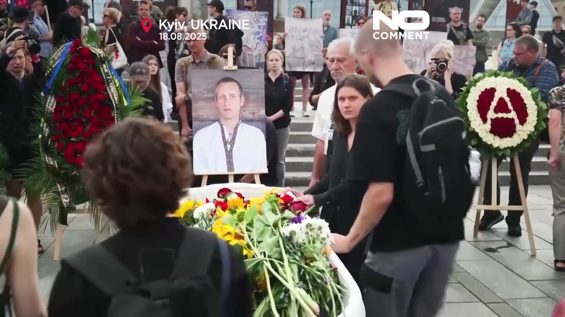 'Video thumbnail for Kyiv ceremony honours artist killed on the frontline'