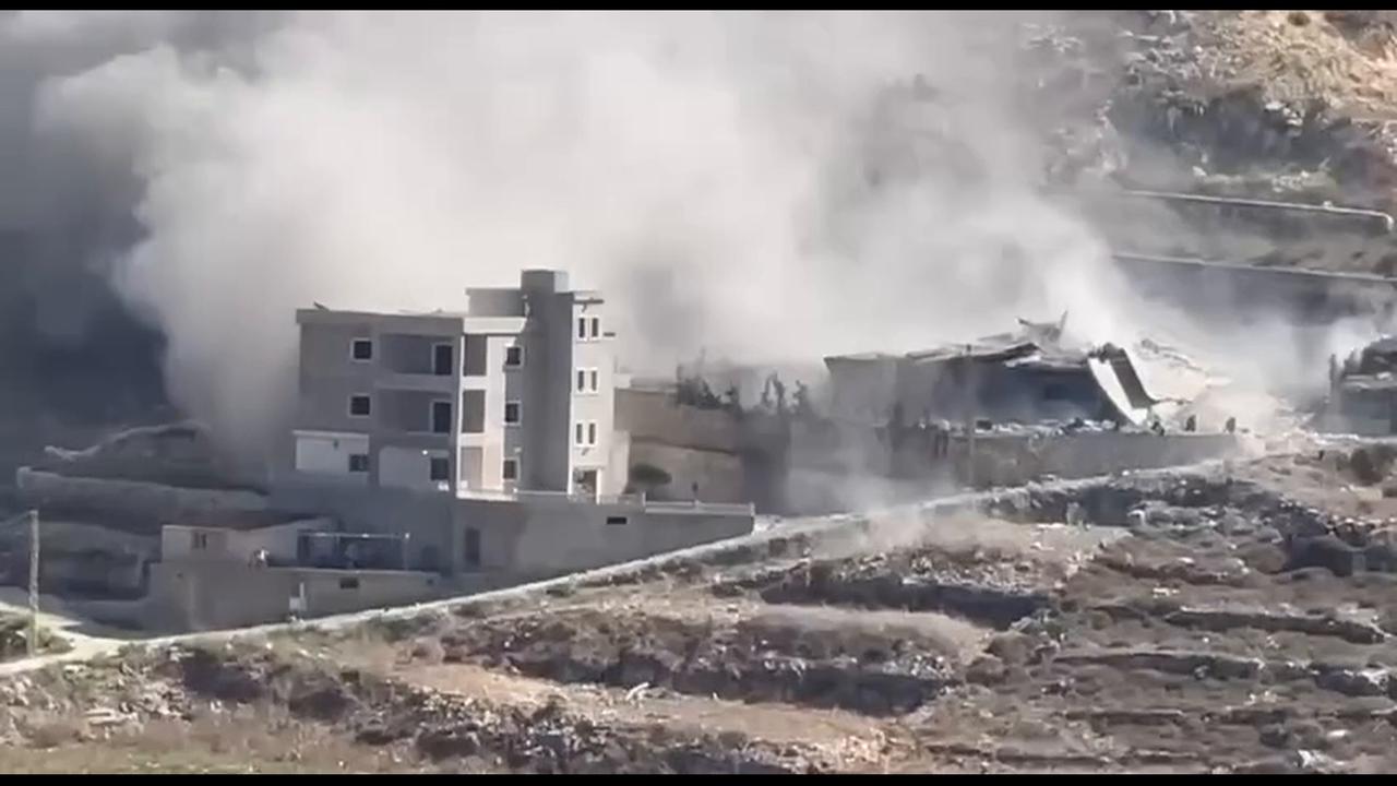 Video thumbnail for Lebanon: Israeli forces target a house between the towns of Hadatha and Haris.