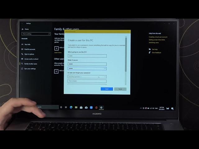 Video thumbnail for How to Create New Accounts in Huawei MateBook D15?