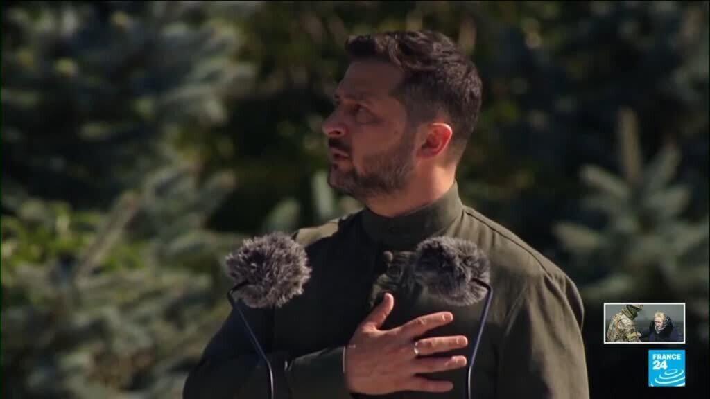 Video thumbnail for Zelensky rejects wartime elections, saying vote would 'split' Ukraine