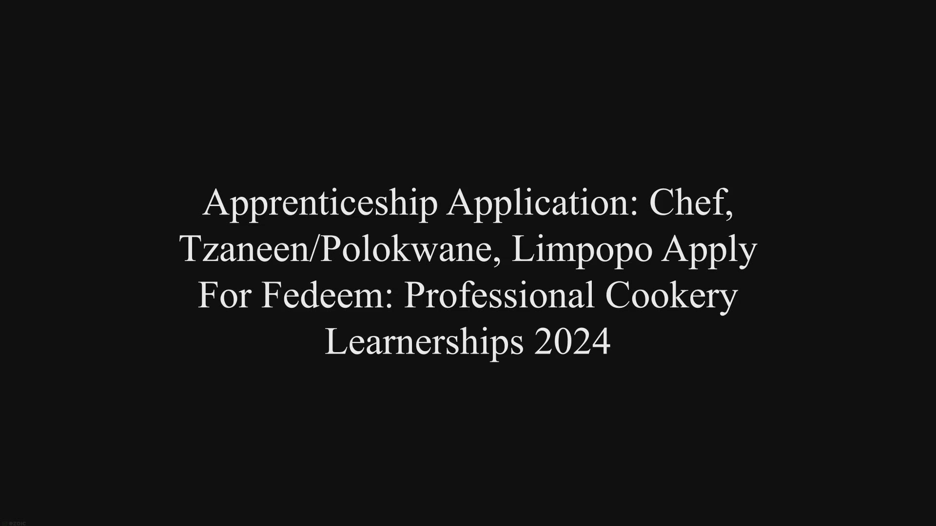 Video thumbnail for Professional Cookery Learnership