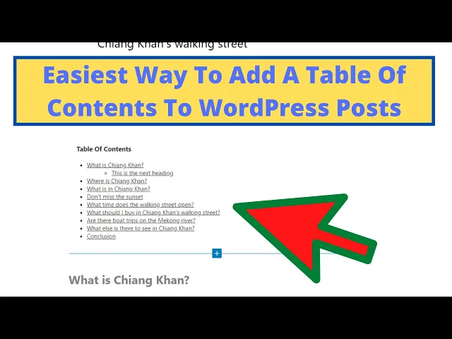 Video thumbnail for Easy Way To Add A Table Of Contents To Your WordPress Blog Posts And Pages.