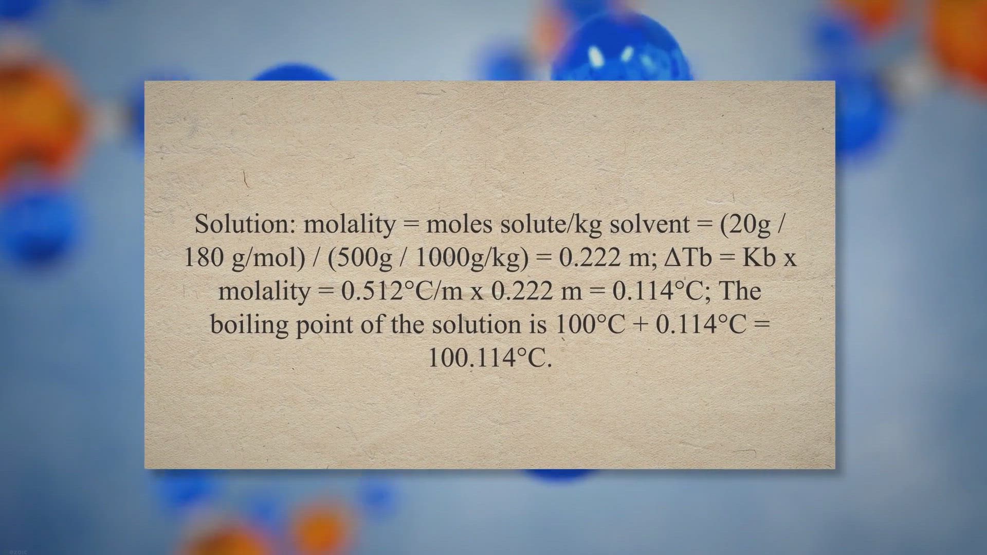 Video thumbnail for Sample problems colligative properties of solutions