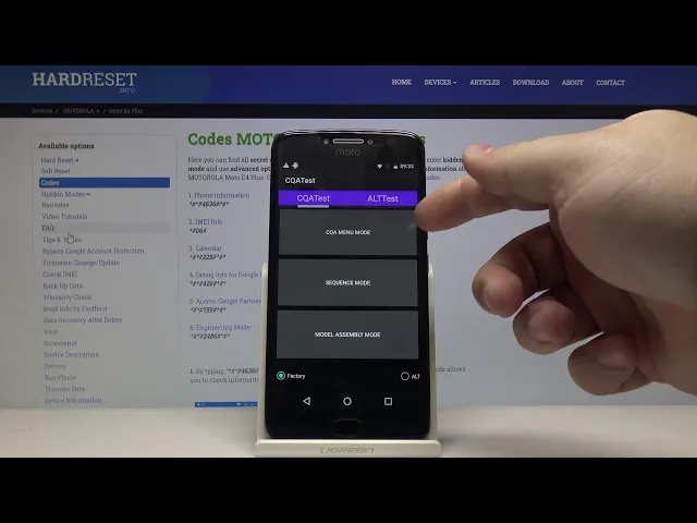 Video thumbnail for How to Open Test Mode in MOTOROLA Moto E4 - Hardware Test Mode