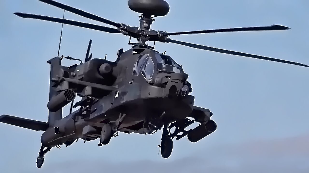 Video thumbnail for Apache Attack Helicopters Cover Chinook Troop Carriers