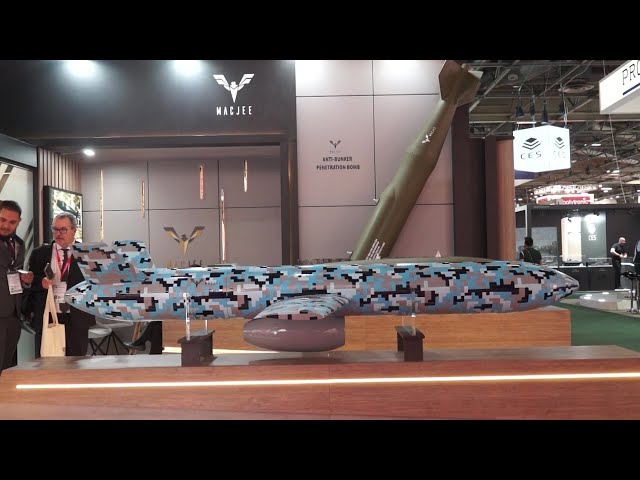 'Video thumbnail for Mac Jee from Brazil displays defense products at Eurosatory bombs rocket launcher loitering munition'