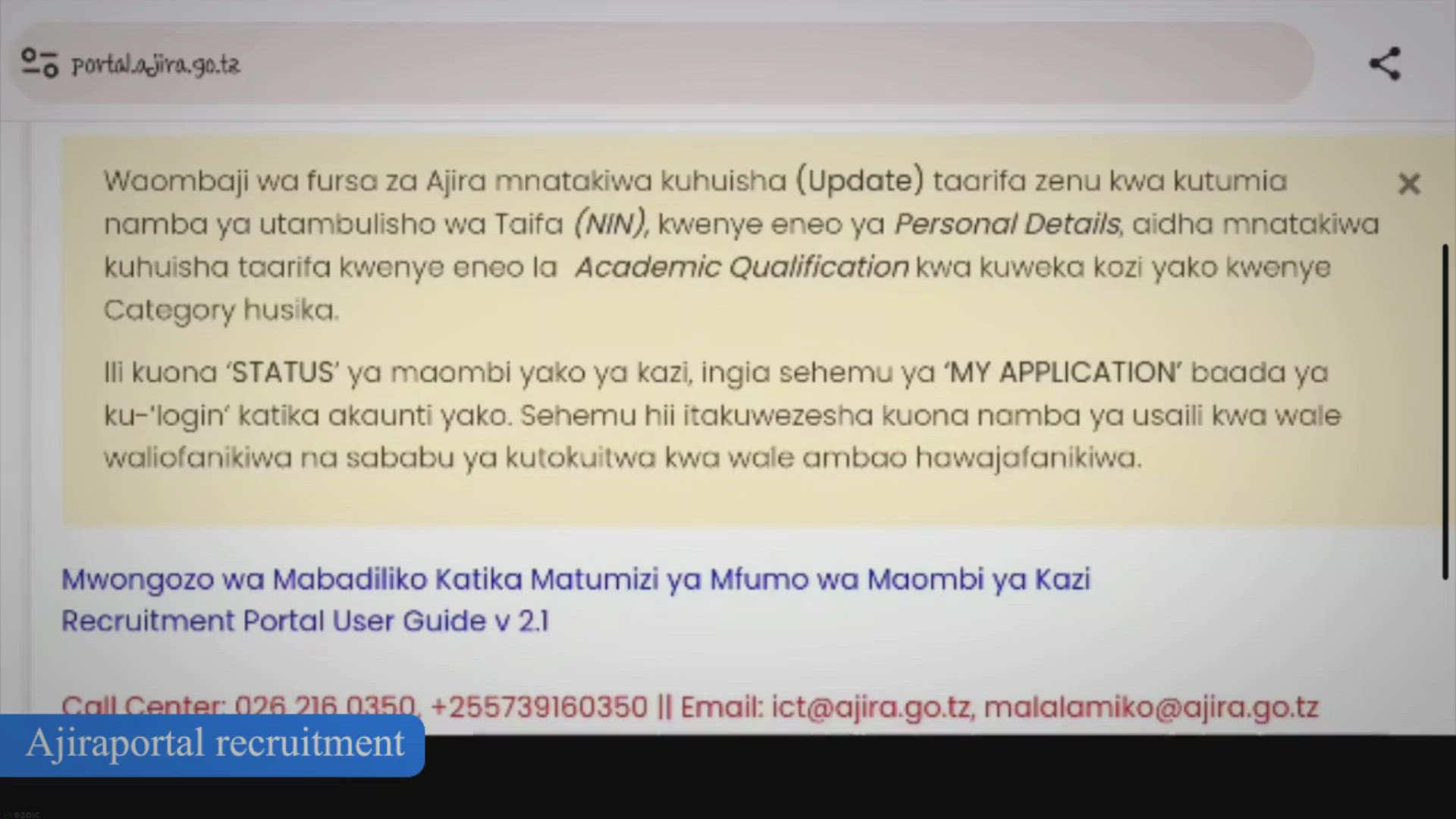 Video thumbnail for Ajiraportal jinsi ya kufungua account how to register on my application portal