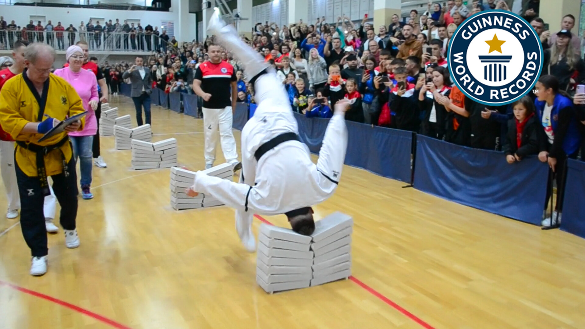 'Video thumbnail for Belmin Osmanbegovic's record-breaking concrete block flip'