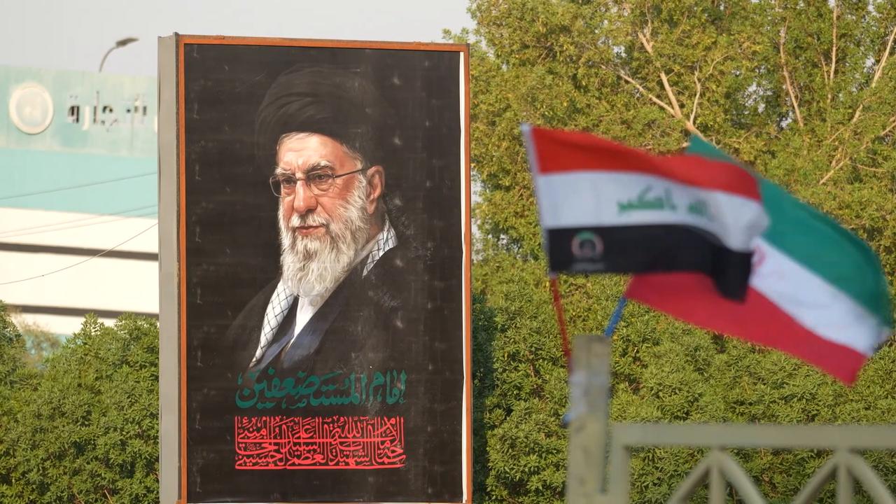 Video thumbnail for Iraq: Najaf prepares for funeral of Iran’s former leader Khamenei.