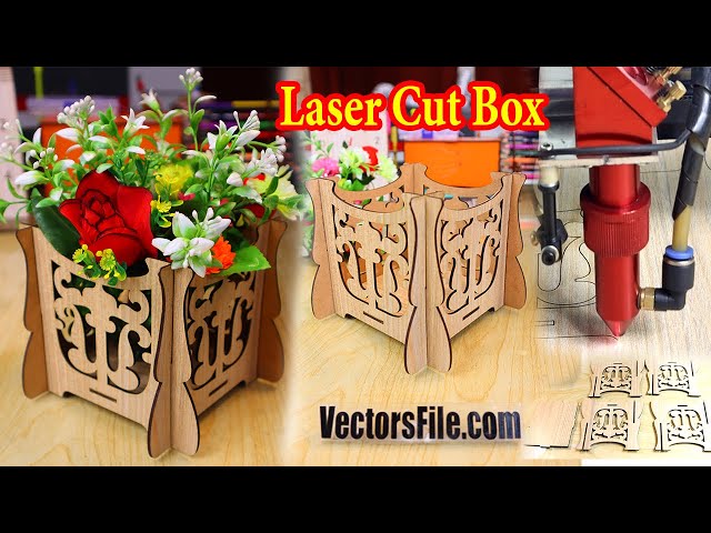 Video thumbnail for Laser Cut Wooden Box | Flower Box | Gift Box | Laser Cut 3mm MDF Box by VectorsFile.com