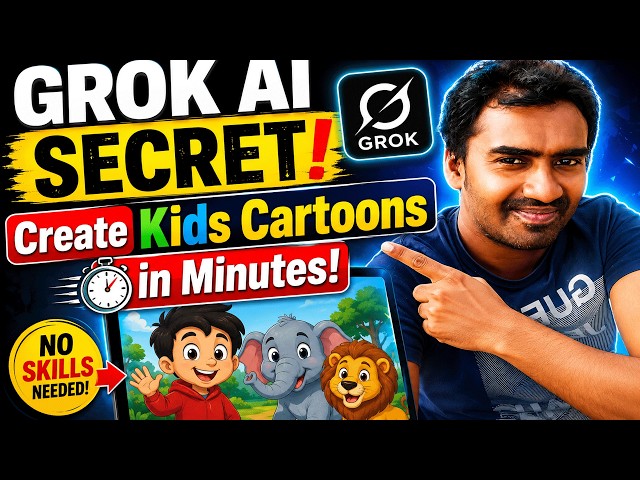 Video thumbnail for Create Kids Cartoon Videos in Minutes! | How to Use Grok AI