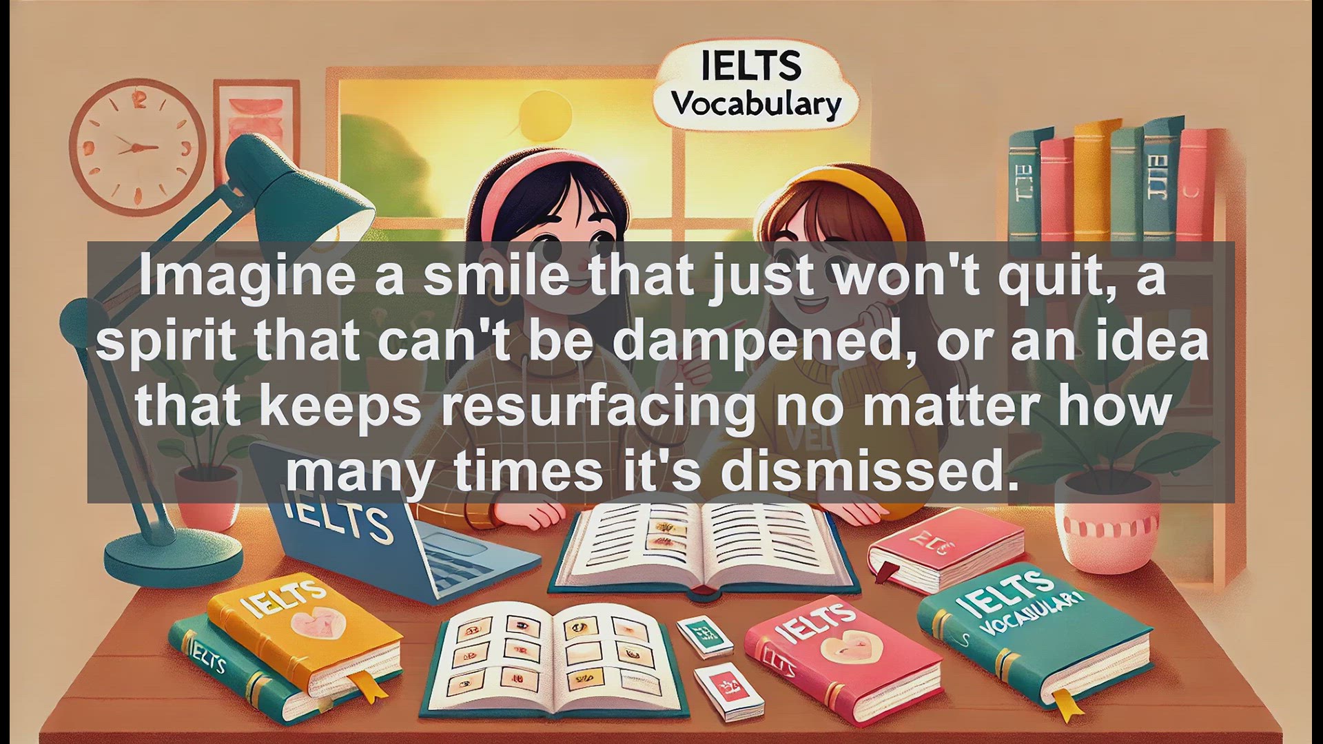 'Video thumbnail for 5000 Must Know IELTS 8.0 Vocabulary - Irrepressible: A Powerful IELTS Vocabulary Word'