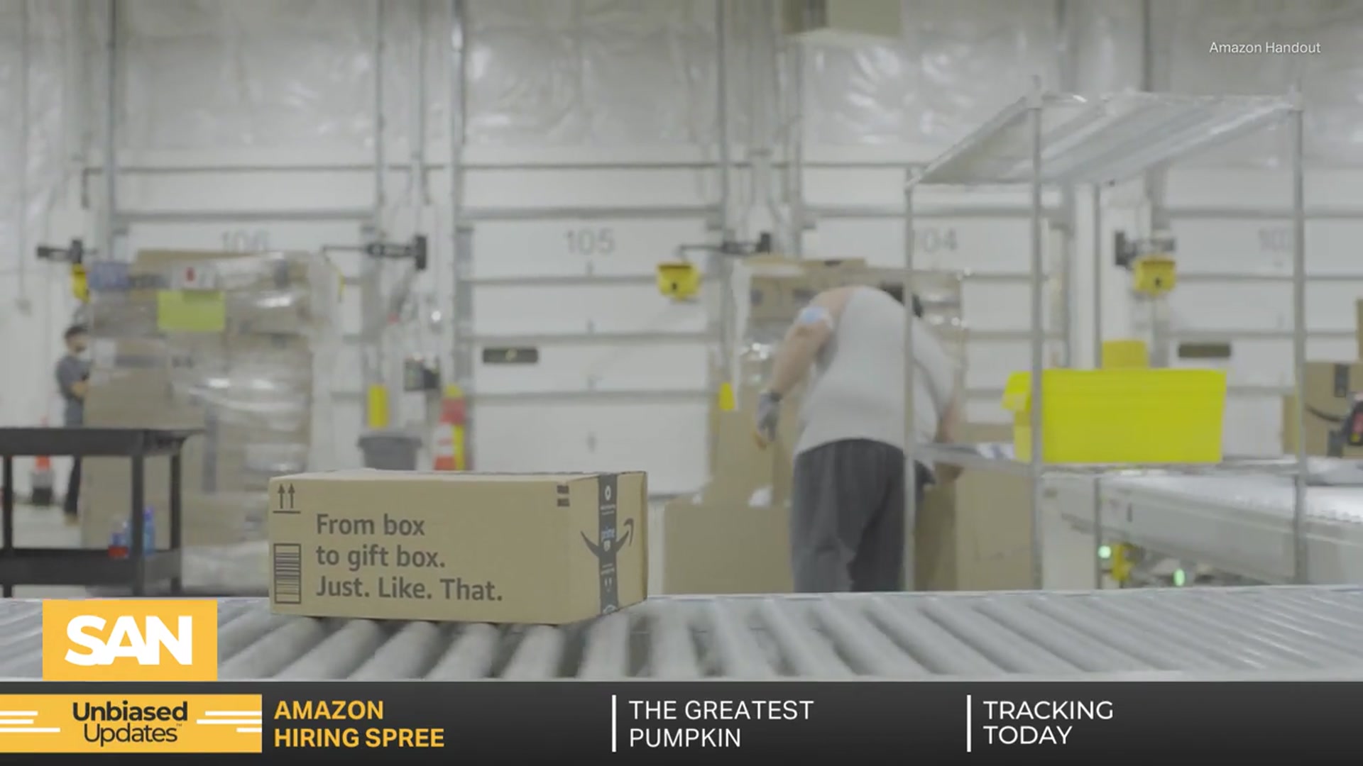 'Video thumbnail for Amazon to hire 250K ahead of the holiday rush'