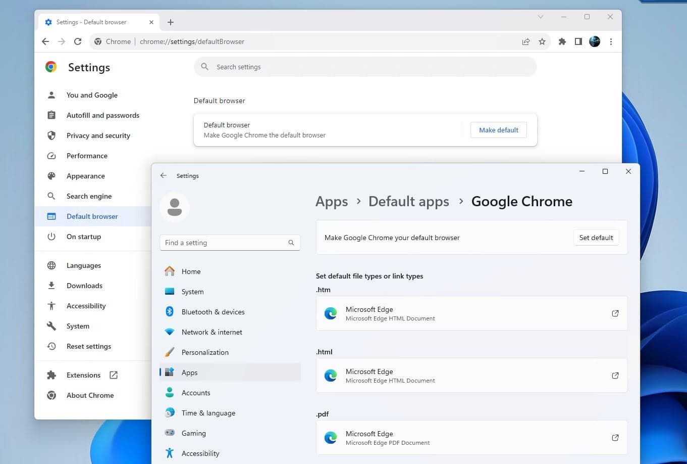 'Video thumbnail for How to Make Chrome Default Browser on Windows 11'