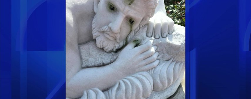 Video thumbnail for Woman wanted for defacing religious statue at New Hyde Park elementary school