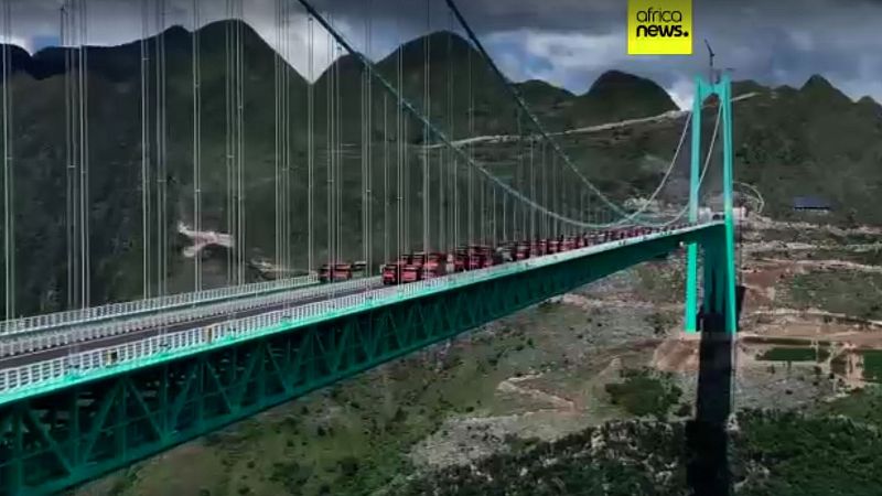 'Video thumbnail for World's tallest bridge completes load test in South West China'