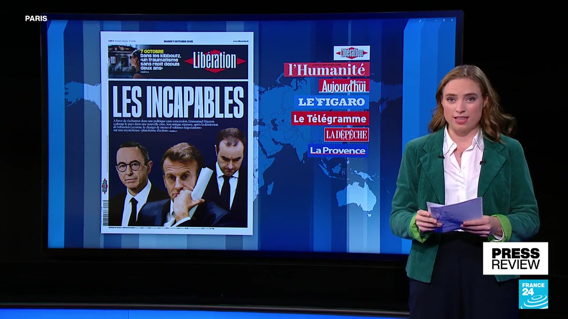 'Video thumbnail for International papers on Macron, Lecornu, and the 'circus' of 'Incapables''