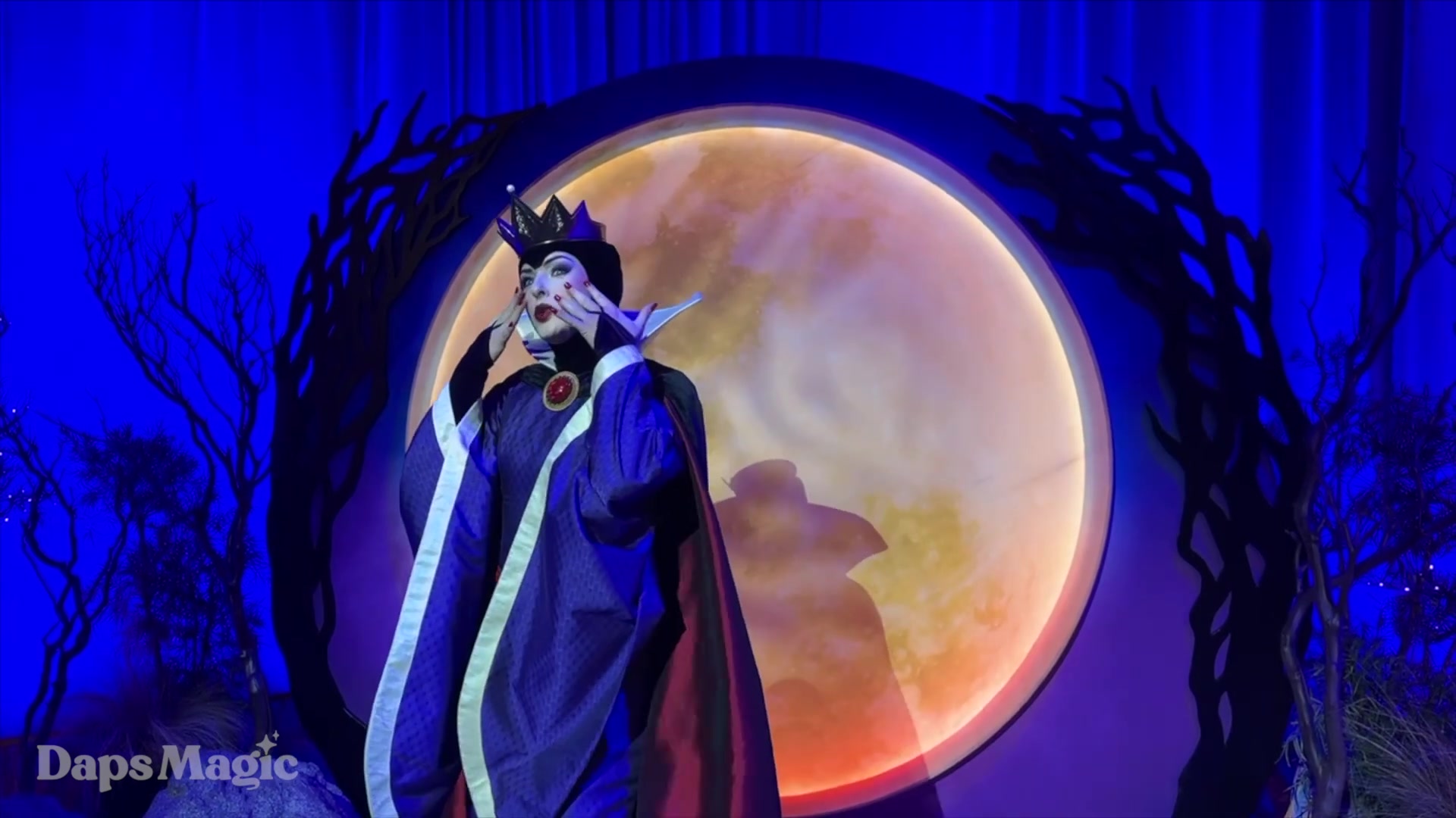 'Video thumbnail for Mr  Daps Meets Evil Queen at Halloween Time at the Disneyland Resort 2025 Media Event 4K'