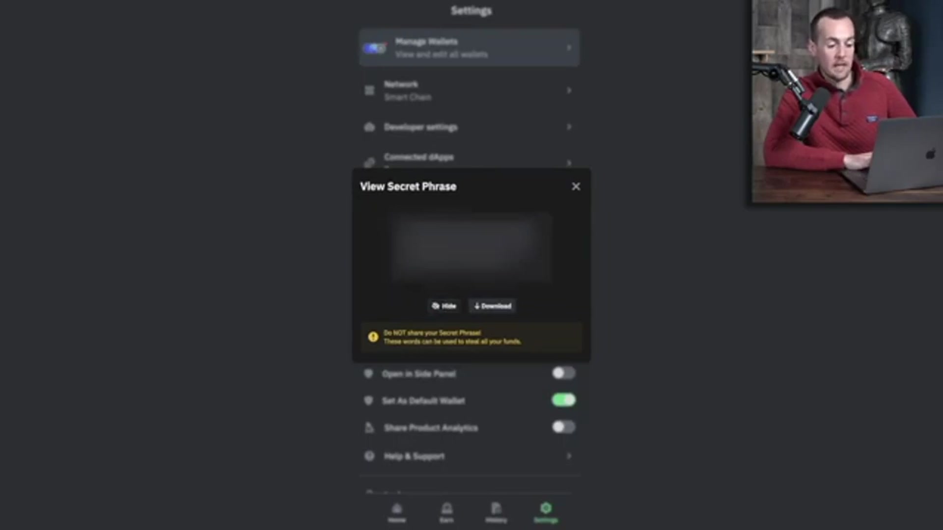 'Video thumbnail for ryan scribner espanol: cómo recuperar tu frase secreta en trust wallet'