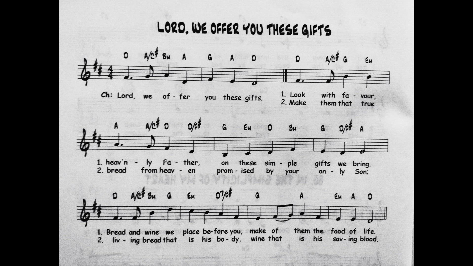 'Video thumbnail for Lord We Offer You These Gifts - Catholic Mass Song Sheet Music'