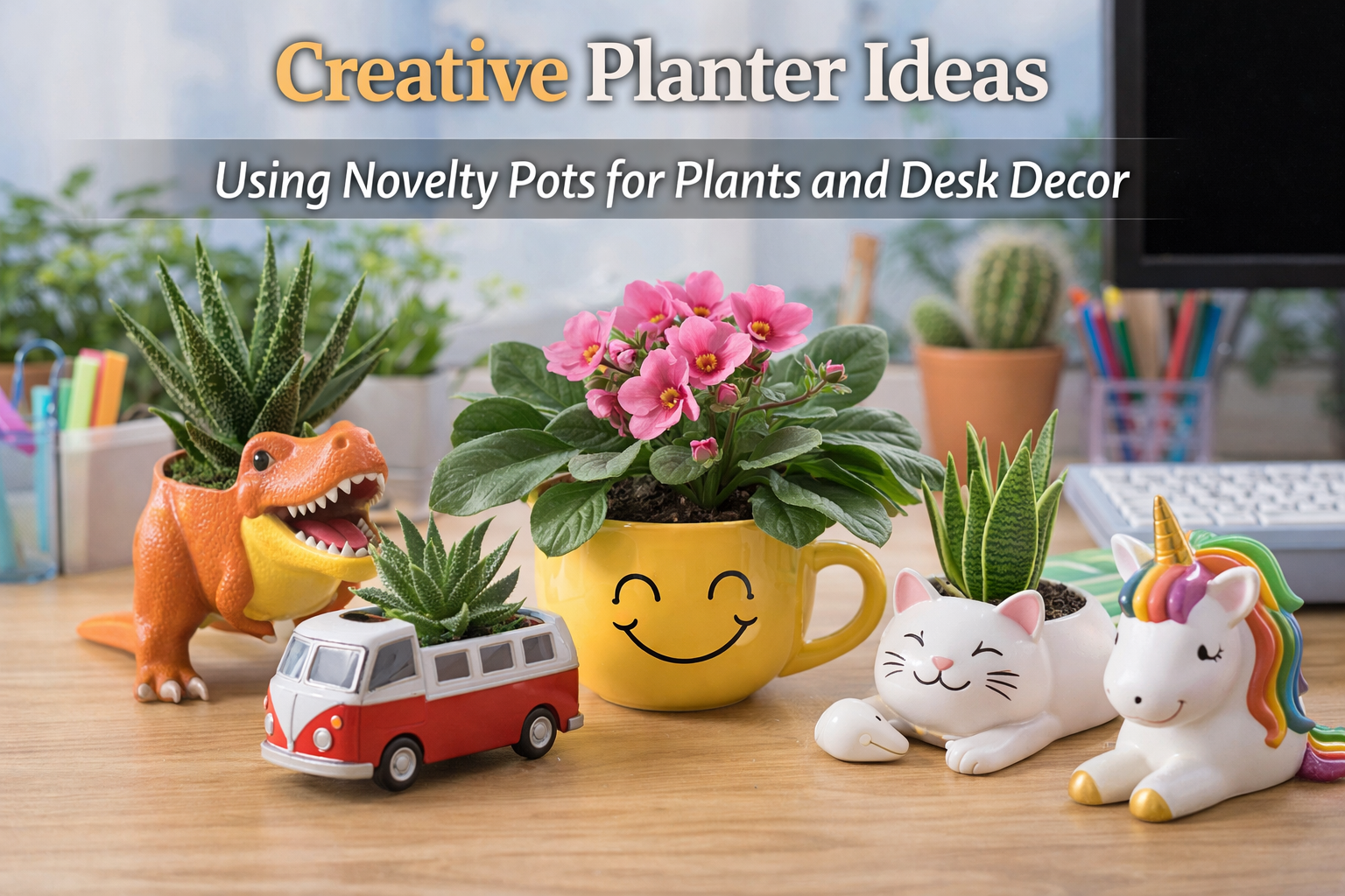 Video thumbnail for Creative Planter Ideas | Using Novelty Pots for Plants and Desk Decor