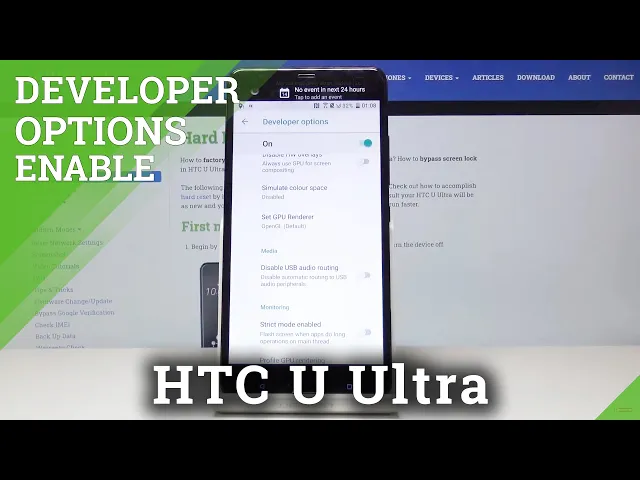 Video thumbnail for How to Enable Developer Options in HTC U Ultra - OTG Connection