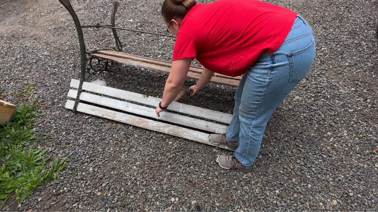 Video thumbnail for She Cuts Up An Old Bench For This Brilliant Backyard Masterpiece