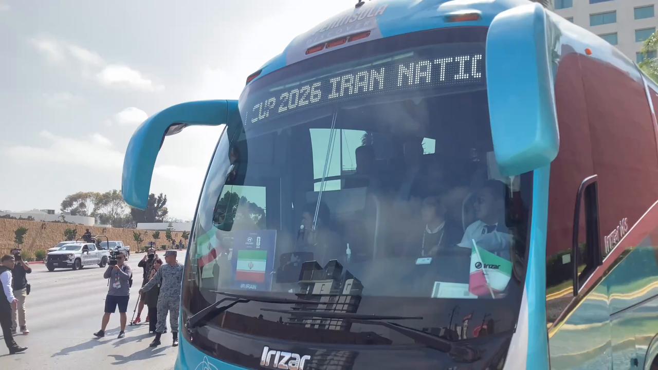 Video thumbnail for Mexico: Iran national football team leaves Tijuana ahead of Egypt World Cup match.