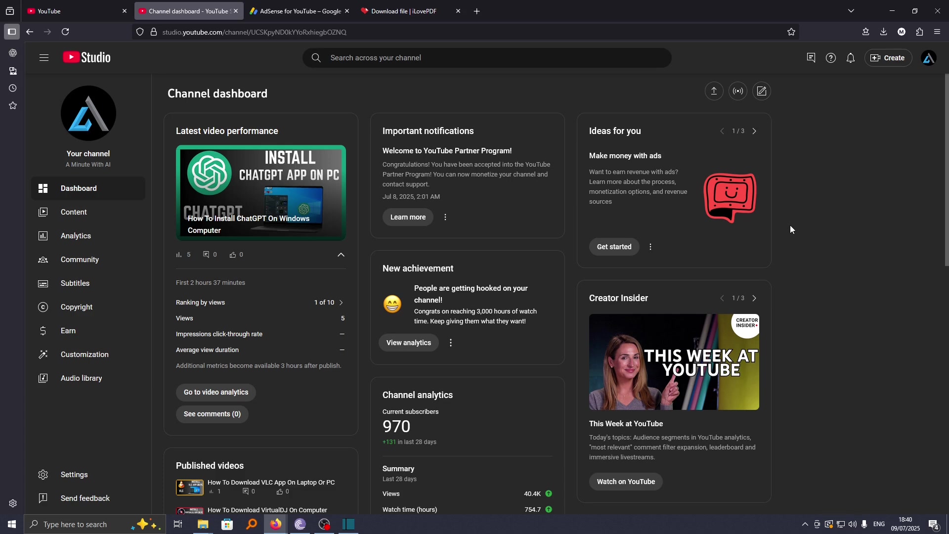 'Video thumbnail for How To Get Free Video Ideas For Your YouTube Channel in YouTube Studio'