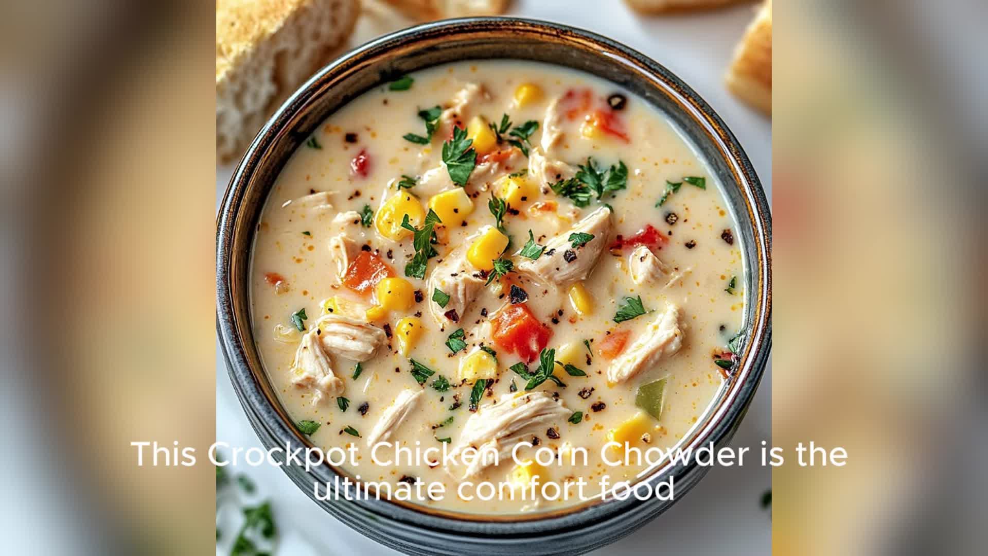 Video thumbnail for Crockpot Chicken Corn Chowder
