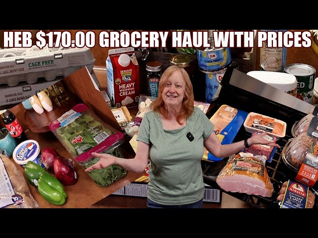 Video thumbnail for This Time It's an HEB Grocery Haul with Prices $170.00