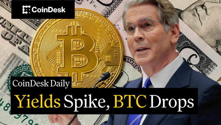 Video thumbnail for Treasury yields hit highest since 2007, Bitcoin slides