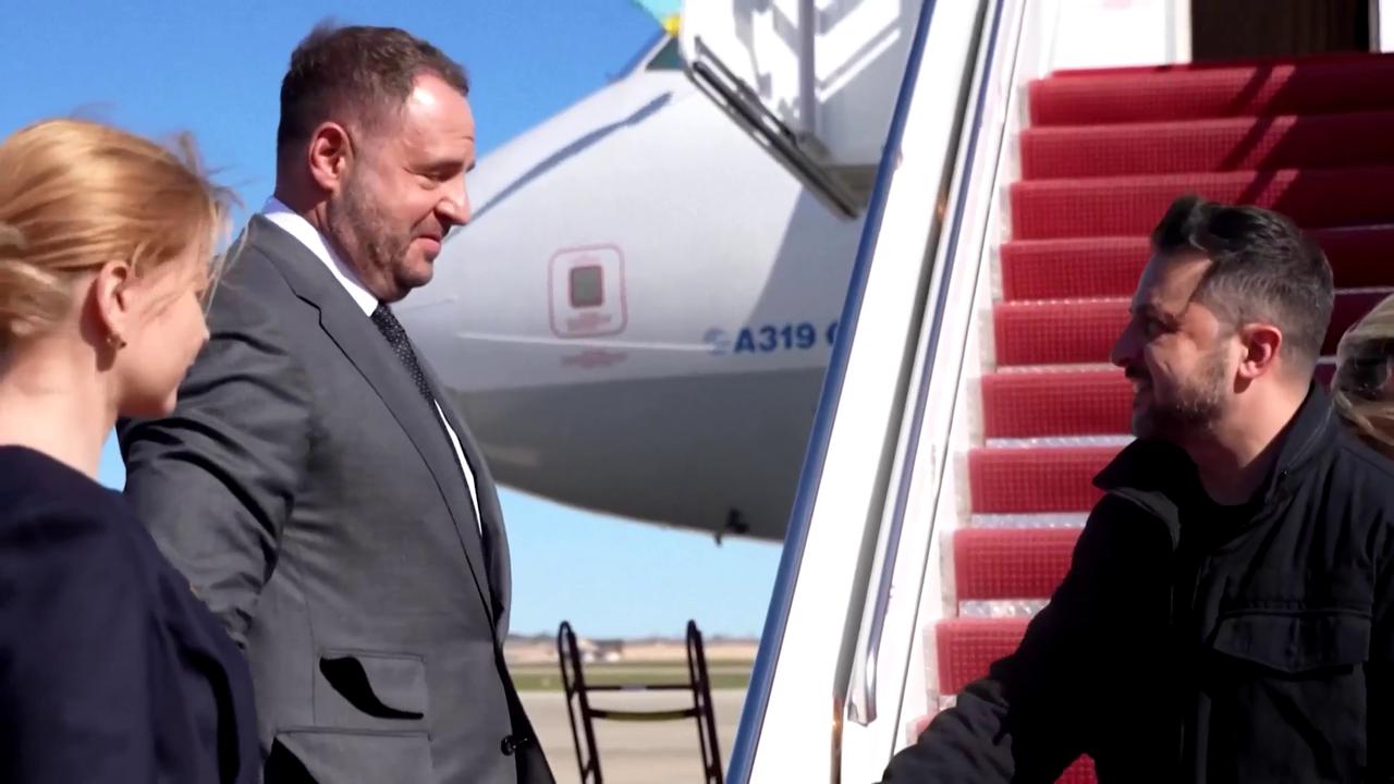 'Video thumbnail for WATCH: Ukrainian President Zelensky arrives in US ahead of talks with Donald Trump'