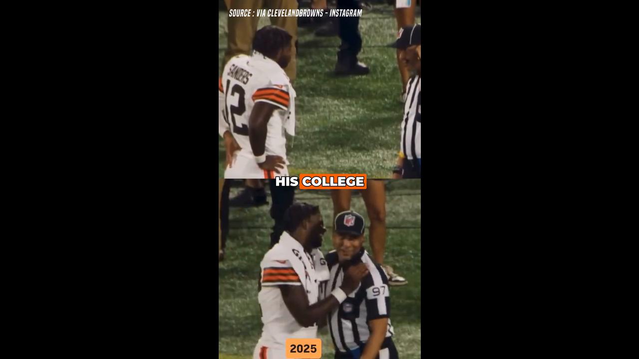 Video thumbnail for Shedeur Sanders Shares Full-Circle Moment With NFL Ref Before First Start
