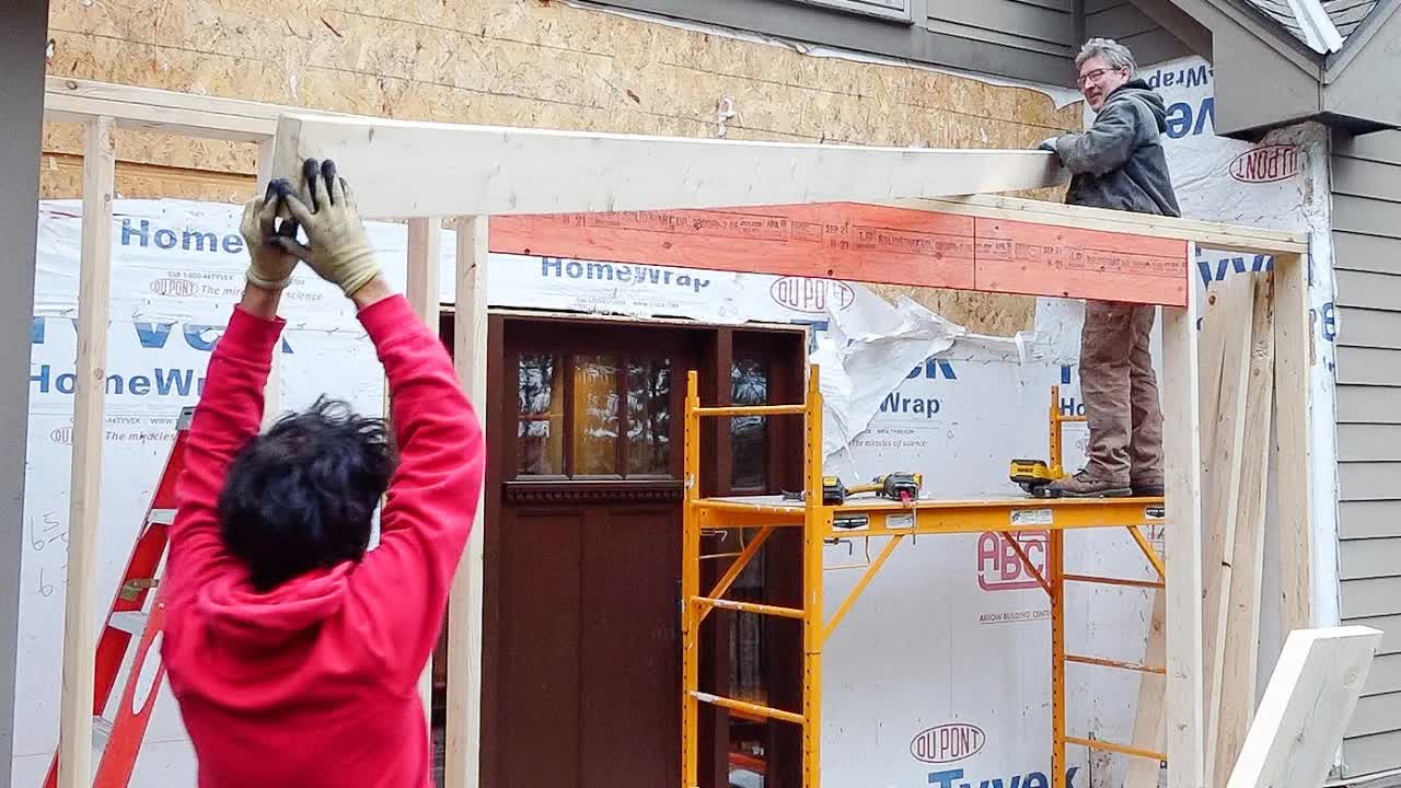 Video thumbnail for Matthew Cremona: Framing the Front Addition | Home Renovation Part 14