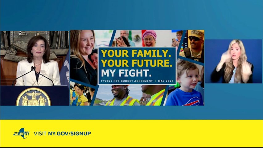 Video thumbnail for Gov. Hochul’s 2027 state budget agreement announcement sparks backlash