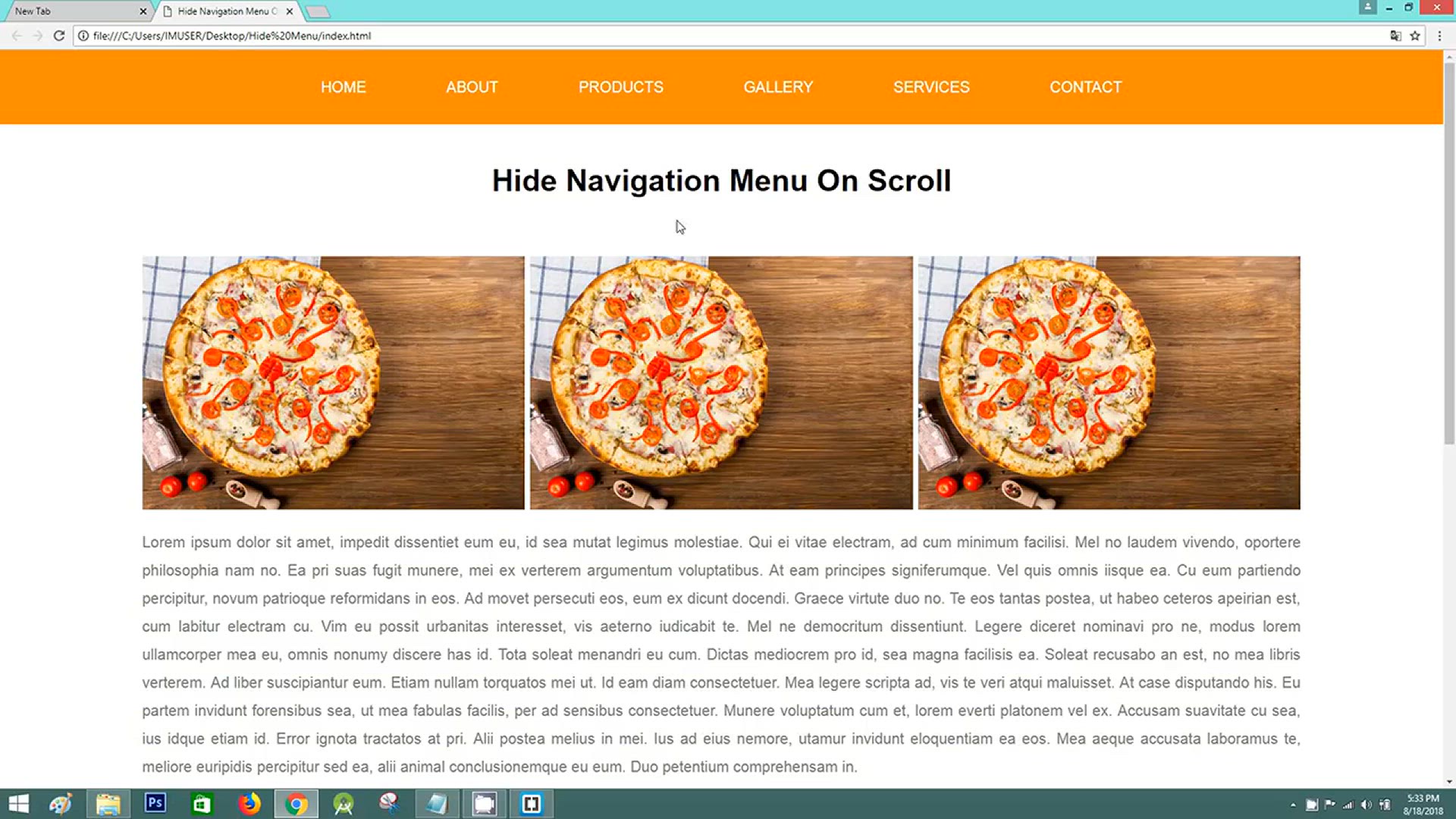 'Video thumbnail for How To Hide Navigation Menu on Scroll Using HTML, CSS And JavaScript'