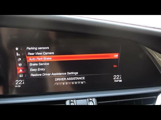 Video thumbnail for How to Turn On or Off Auto Park Brake in Alfa Romeo Giulia - Enable Disable Auto Park Brake