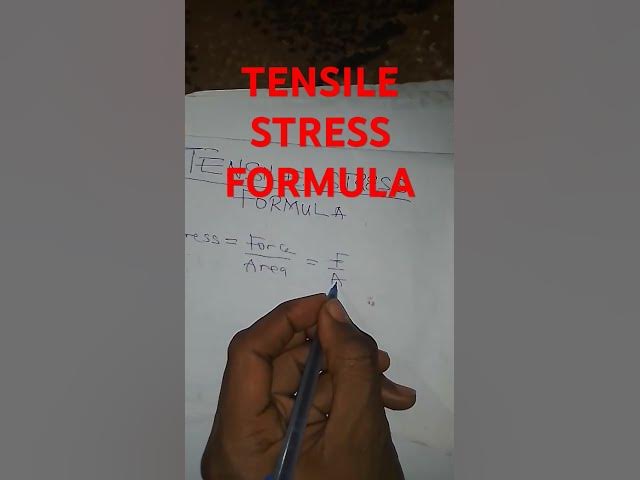 'Video thumbnail for Tensile Stress Formula'