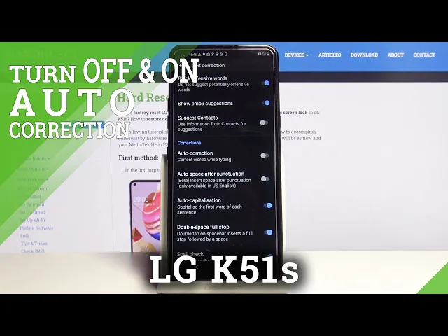 Video thumbnail for How to Enter Text Correction Options in LG K51s – Find Correction Settings